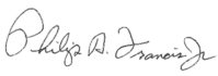 Phil Francis signature.