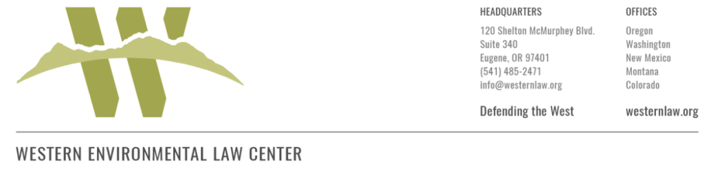 Western Environmental Law Center Logo