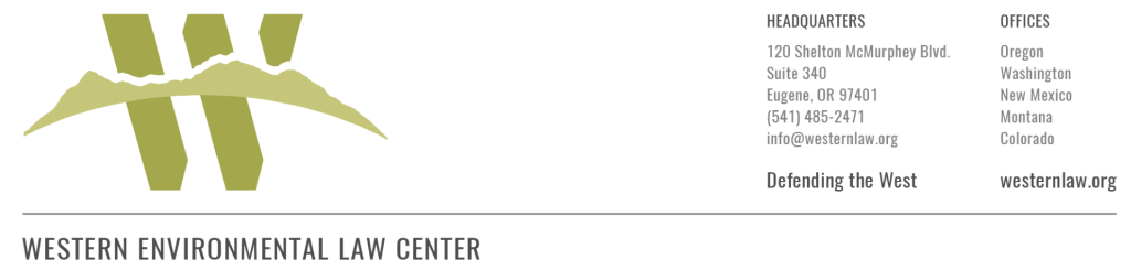 Western Environmental Law Center Logo