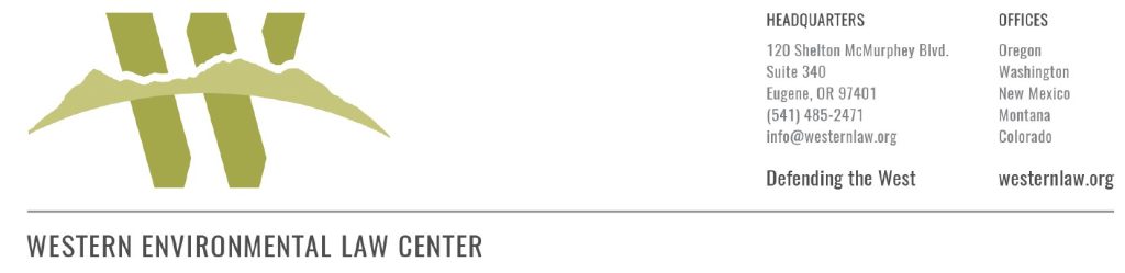 Western Environmental Law Center Logo